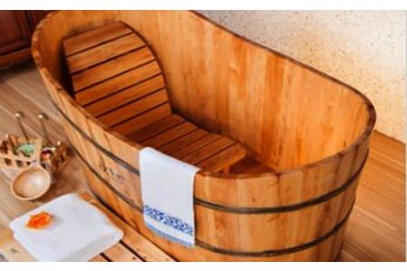 Bồn tắm gỗ sồi mới